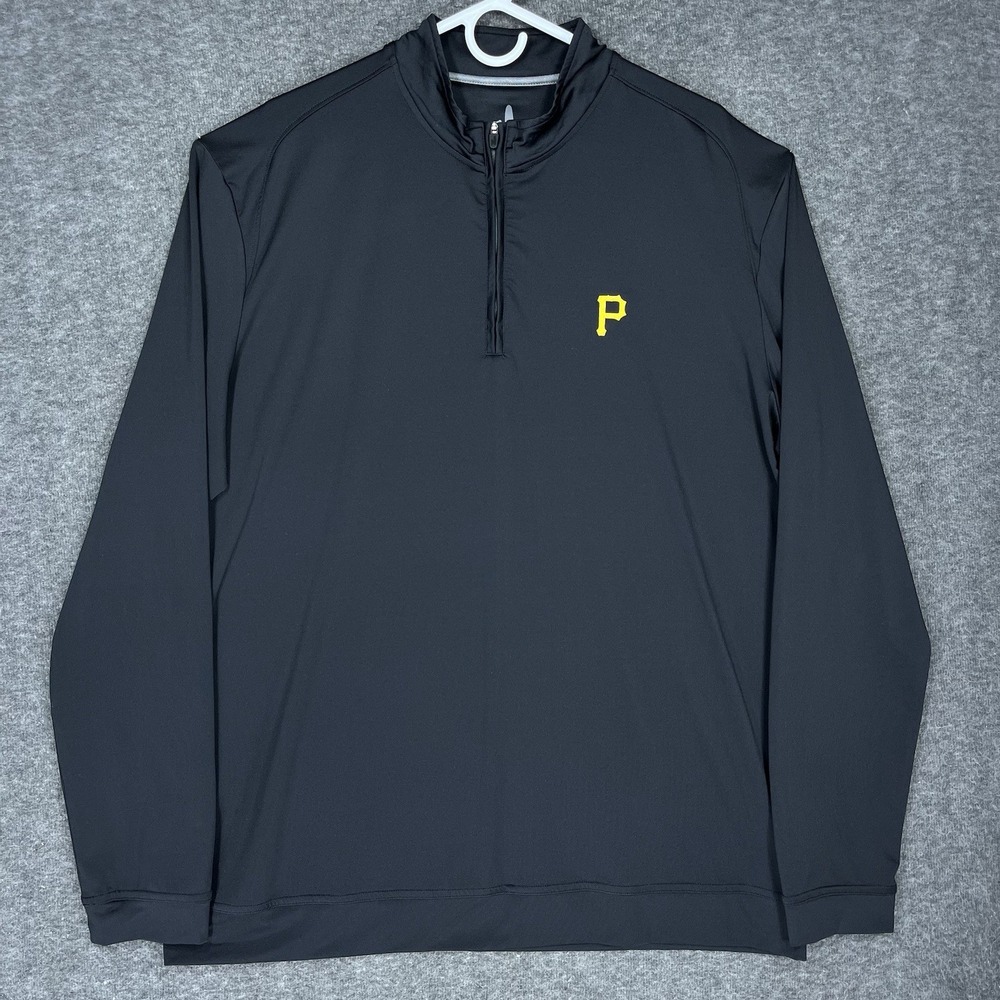Johnnie-O 1/4 zip Performance Shirt Mens 2XL Black MLB Pittsburgh Pirates